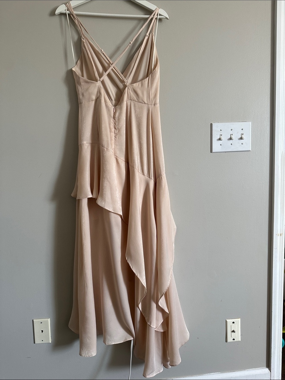 Champagne Ruffle High-Low Maxi Dress - Picture 8 of 8